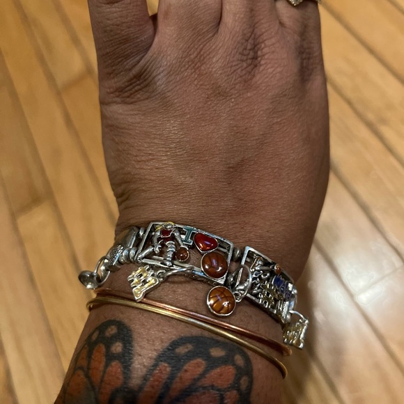 basketball mom charm bracelet Stretchy Dangling Charms Chunky Silver Multi Color - Picture 3 of 6